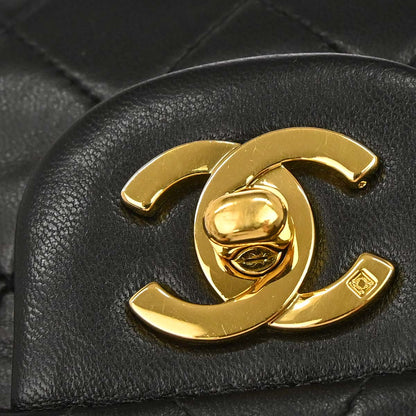 Chanel Black Lambskin Small Classic Double Flap Shoulder Bag