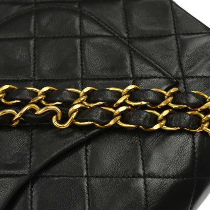 Chanel Black Lambskin Small Classic Double Flap Shoulder Bag