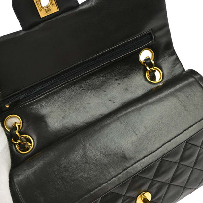 Chanel Black Lambskin Small Classic Double Flap Shoulder Bag
