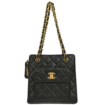 Chanel 1996-1997 Black Lambskin Chain Handbag