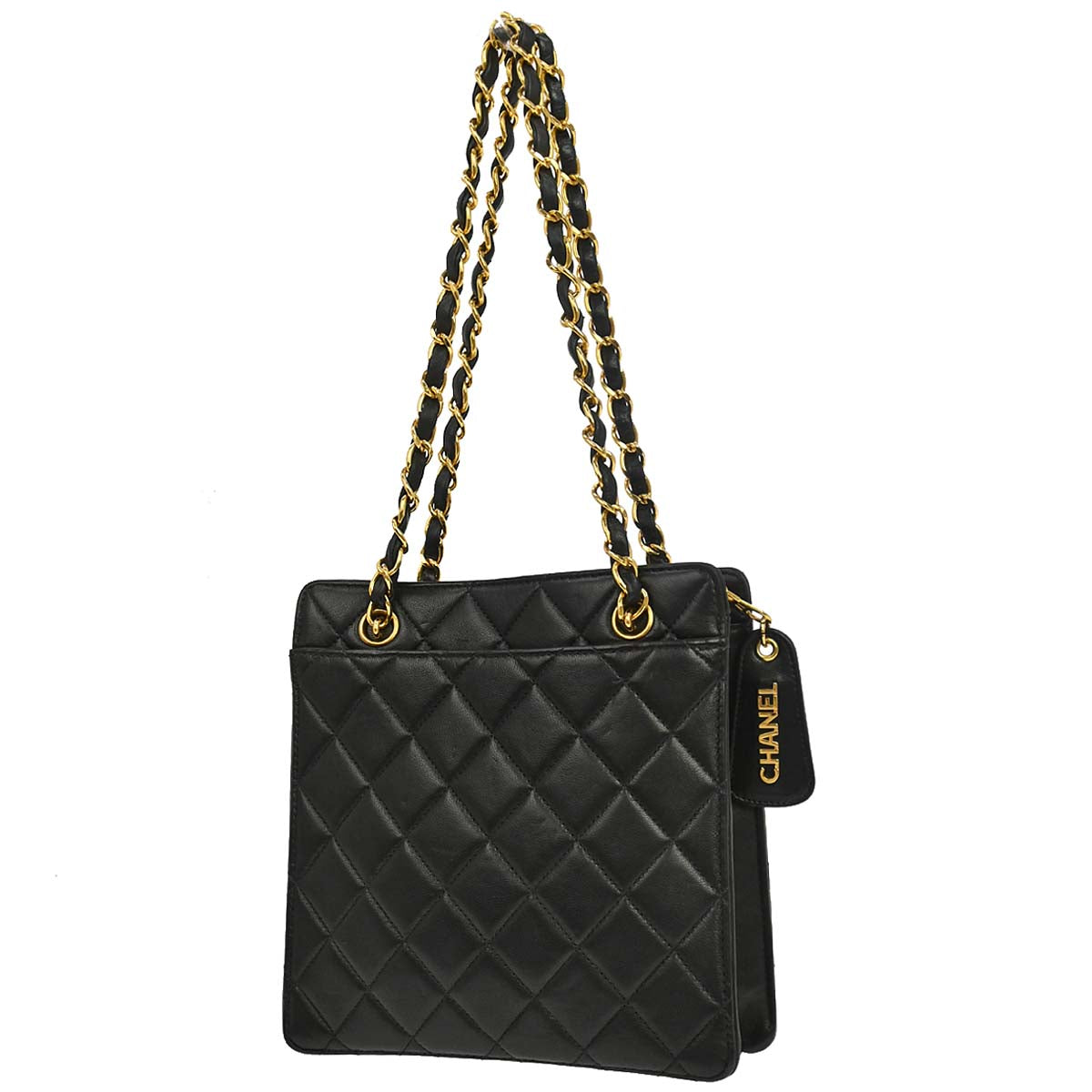 Chanel 1996-1997 Black Lambskin Chain Handbag