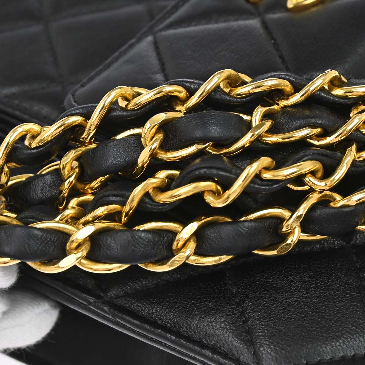 Chanel 1996-1997 Black Lambskin Chain Handbag