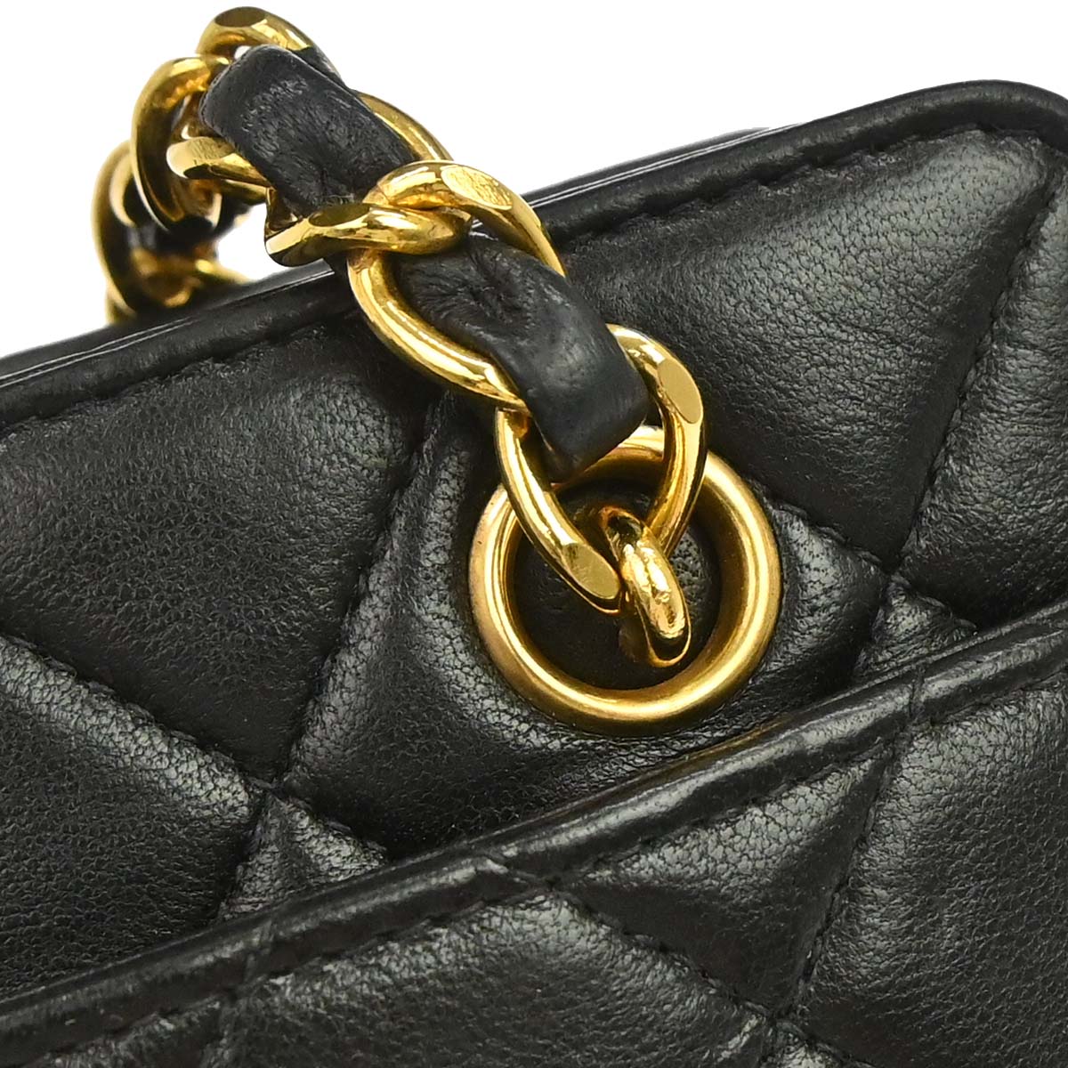 Chanel 1996-1997 Black Lambskin Chain Handbag