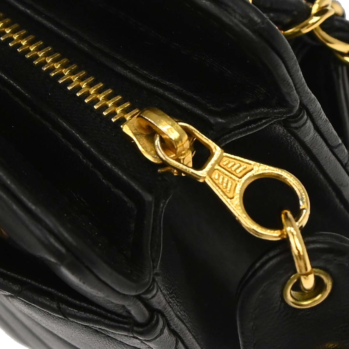 Chanel 1996-1997 Black Lambskin Chain Handbag