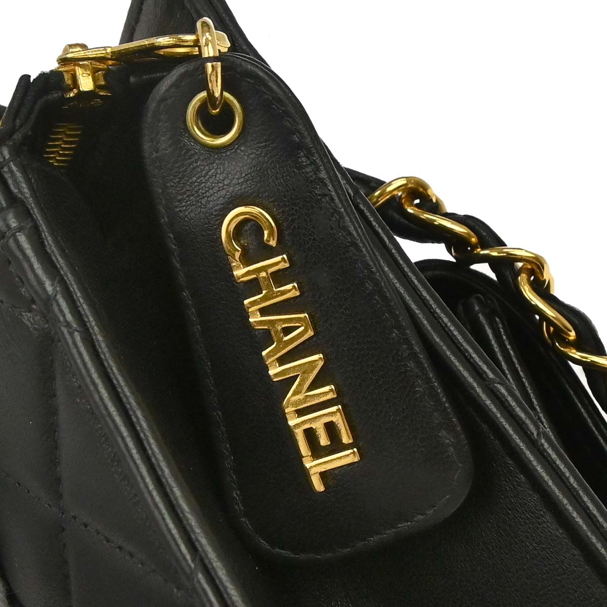 Chanel 1996-1997 Black Lambskin Chain Handbag