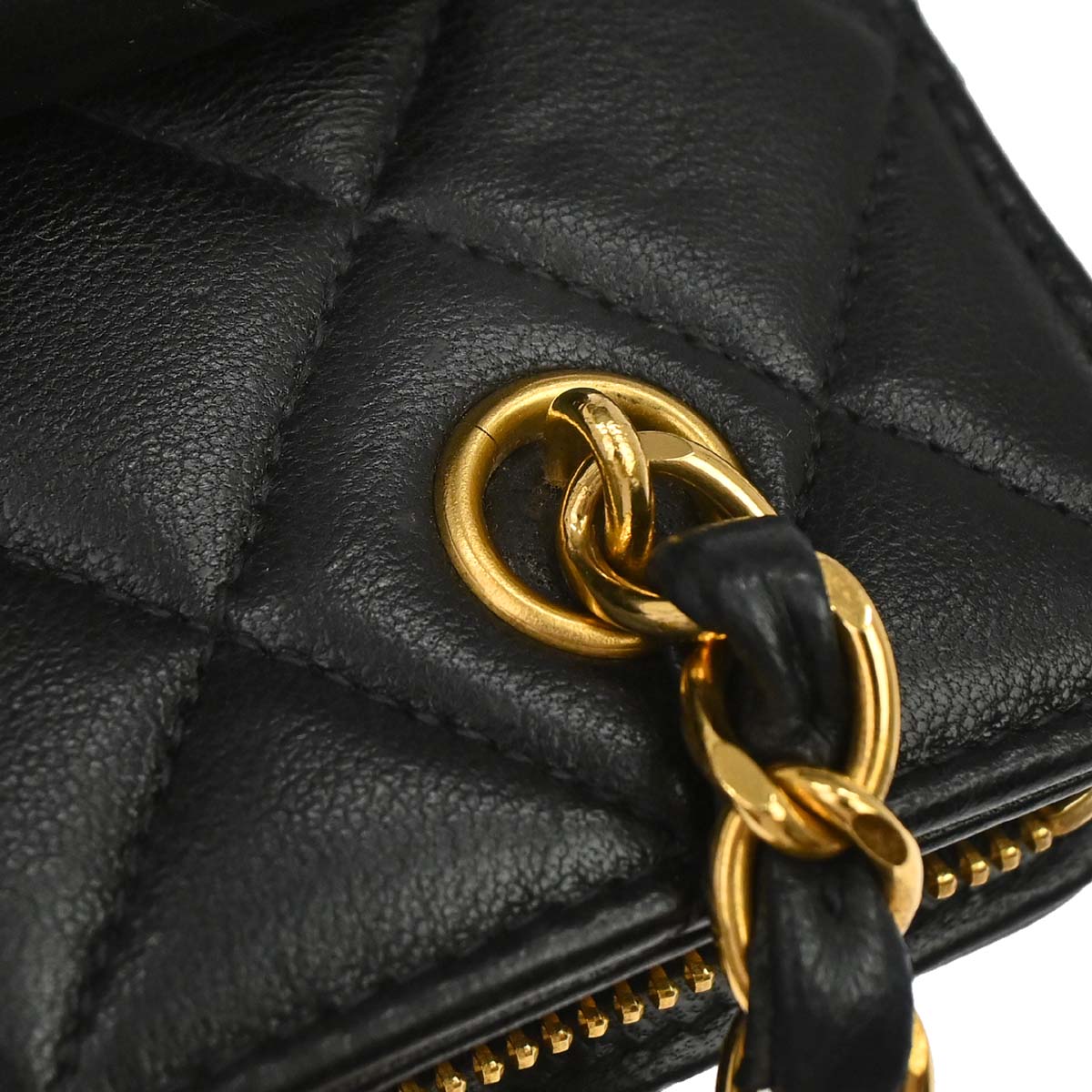 Chanel 1996-1997 Black Lambskin Chain Handbag