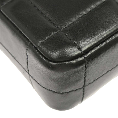 Chanel 2003-2004 Black Lambskin Choco Bar East West Shoulder Bag