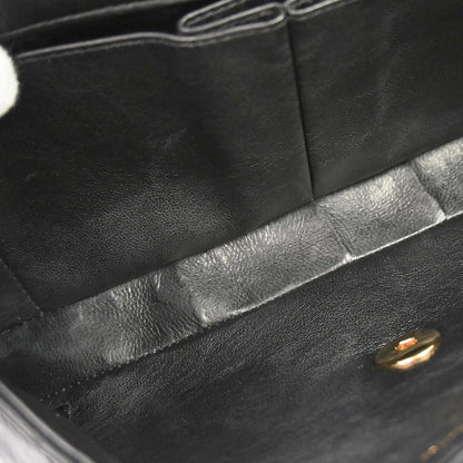 Chanel 2003-2004 Black Lambskin Choco Bar East West Shoulder Bag