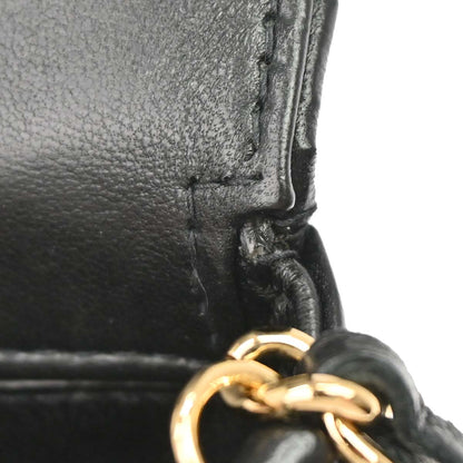 Chanel 2003-2004 Black Lambskin Choco Bar East West Shoulder Bag