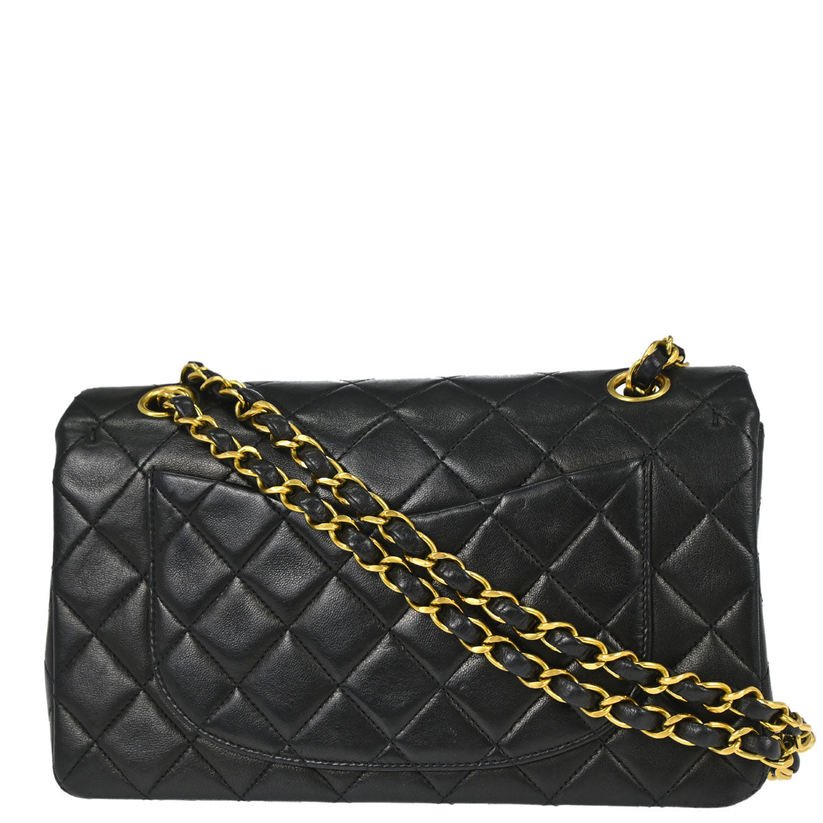 Chanel 1994-1996 Black Lambskin Small Classic Double Flap Shoulder Bag