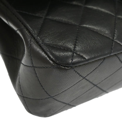 Chanel 1994-1996 Black Lambskin Small Classic Double Flap Shoulder Bag
