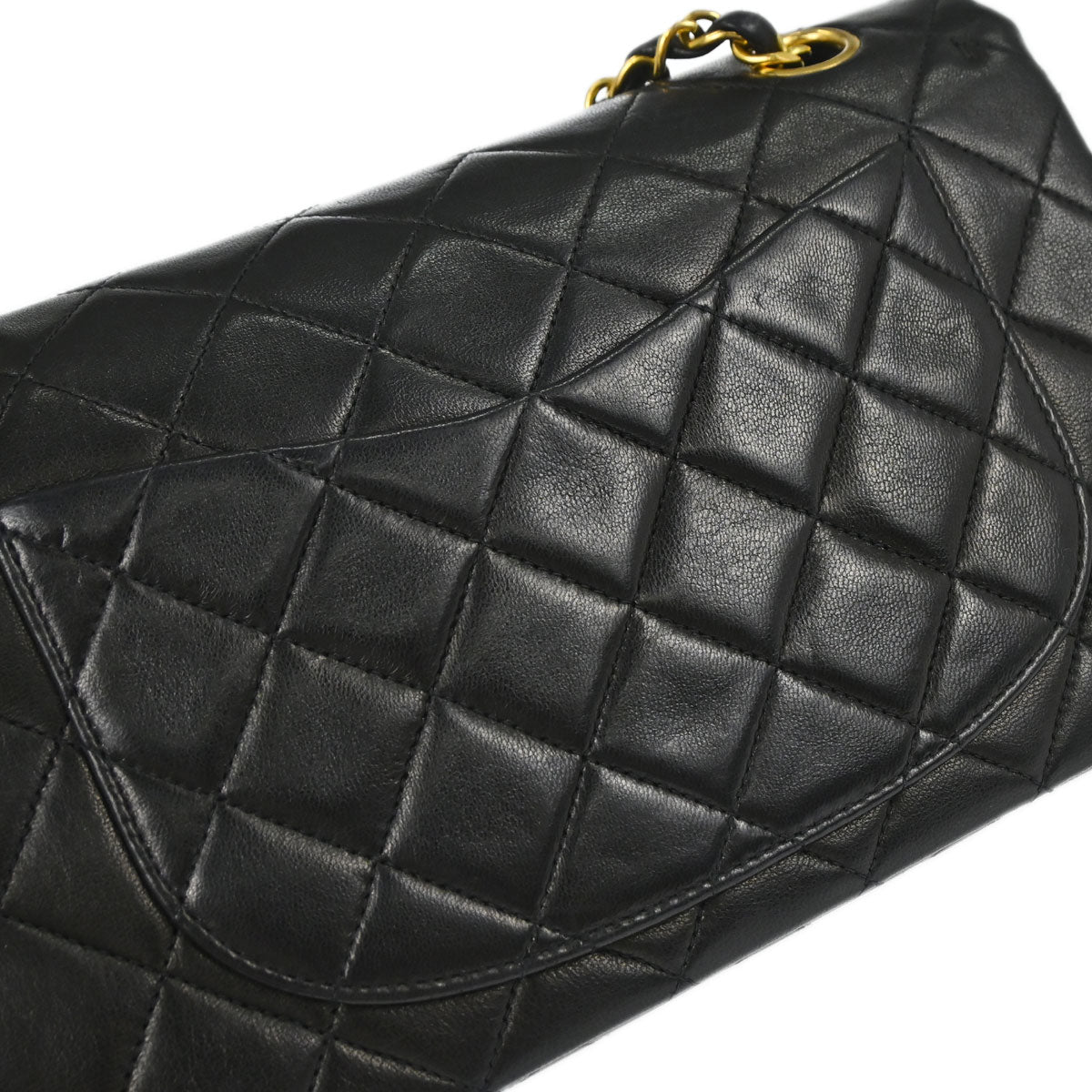 Chanel 1994-1996 Black Lambskin Small Classic Double Flap Shoulder Bag