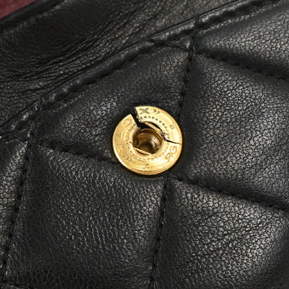 Chanel 1994-1996 Black Lambskin Small Classic Double Flap Shoulder Bag