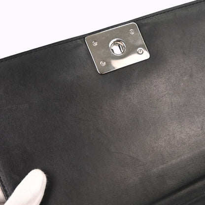 Boy Chanel 2014 Black Perforated Lambskin Medium Shoulder Bag