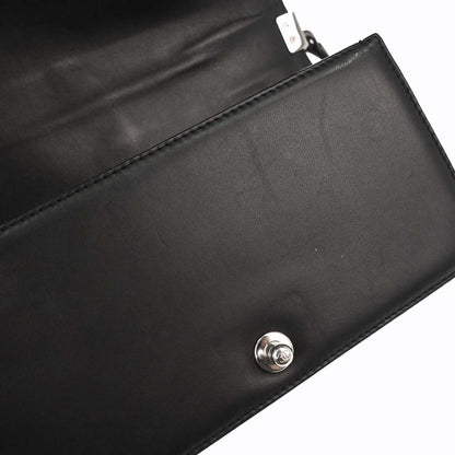 Boy Chanel 2014 Black Perforated Lambskin Medium Shoulder Bag