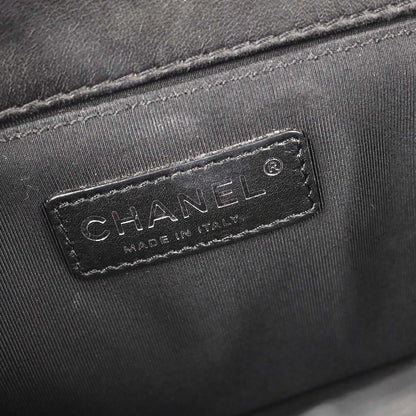 Boy Chanel 2014 Black Perforated Lambskin Medium Shoulder Bag