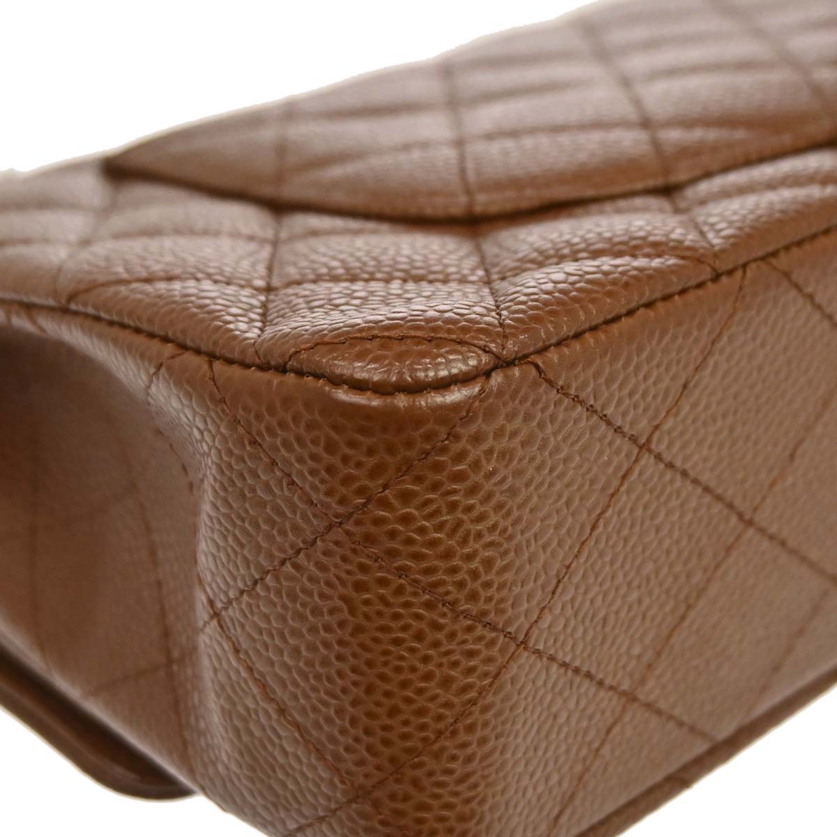 Chanel 2005-2006 Brown Caviar Skin Medium Classic Double Flap Shoulder Bag