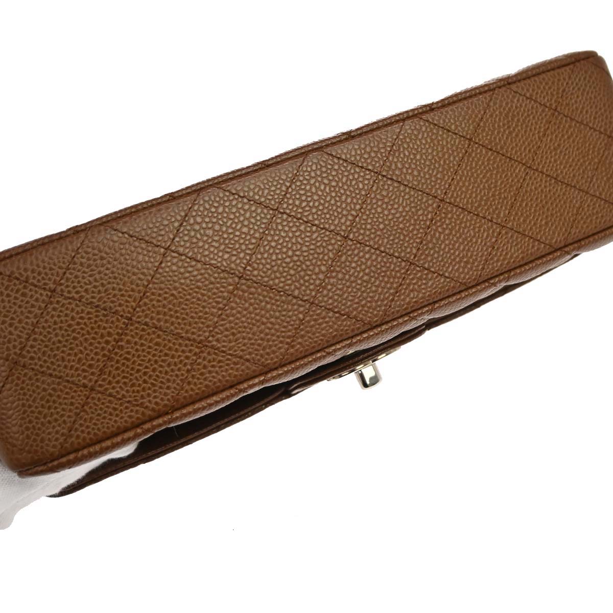 Chanel 2005-2006 Brown Caviar Skin Medium Classic Double Flap Shoulder Bag