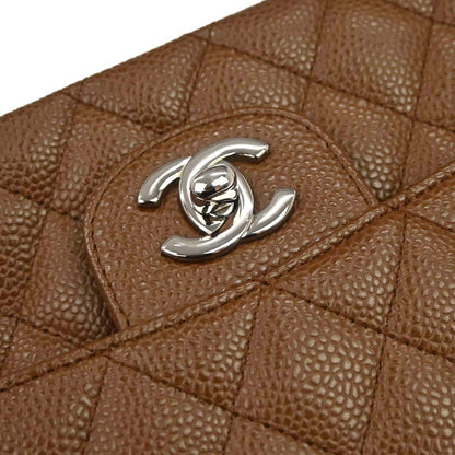 Chanel 2005-2006 Brown Caviar Skin Medium Classic Double Flap Shoulder Bag