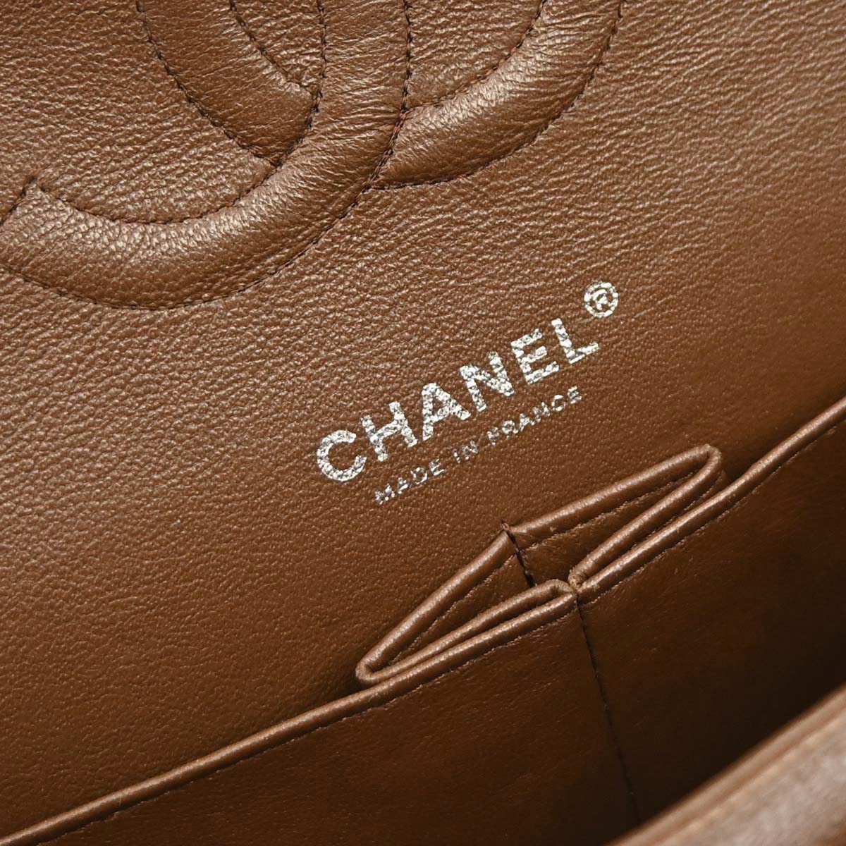 Chanel 2005-2006 Brown Caviar Skin Medium Classic Double Flap Shoulder Bag