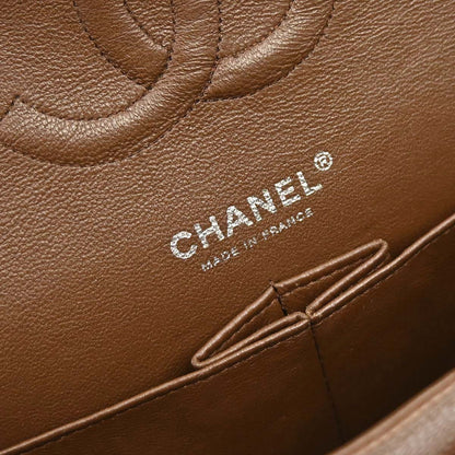 Chanel 2005-2006 Brown Caviar Skin Medium Classic Double Flap Shoulder Bag