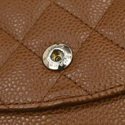 Chanel 2005-2006 Brown Caviar Skin Medium Classic Double Flap Shoulder Bag