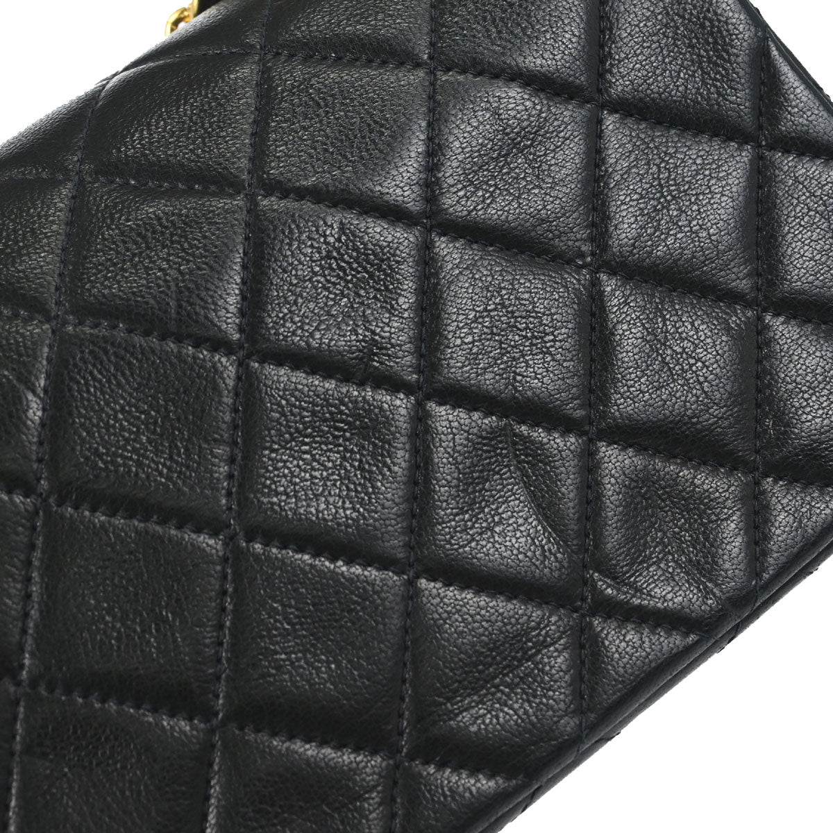 Chanel 1989-1991 Black Lambskin Turnlock Mini Full Flap Shoulder Bag