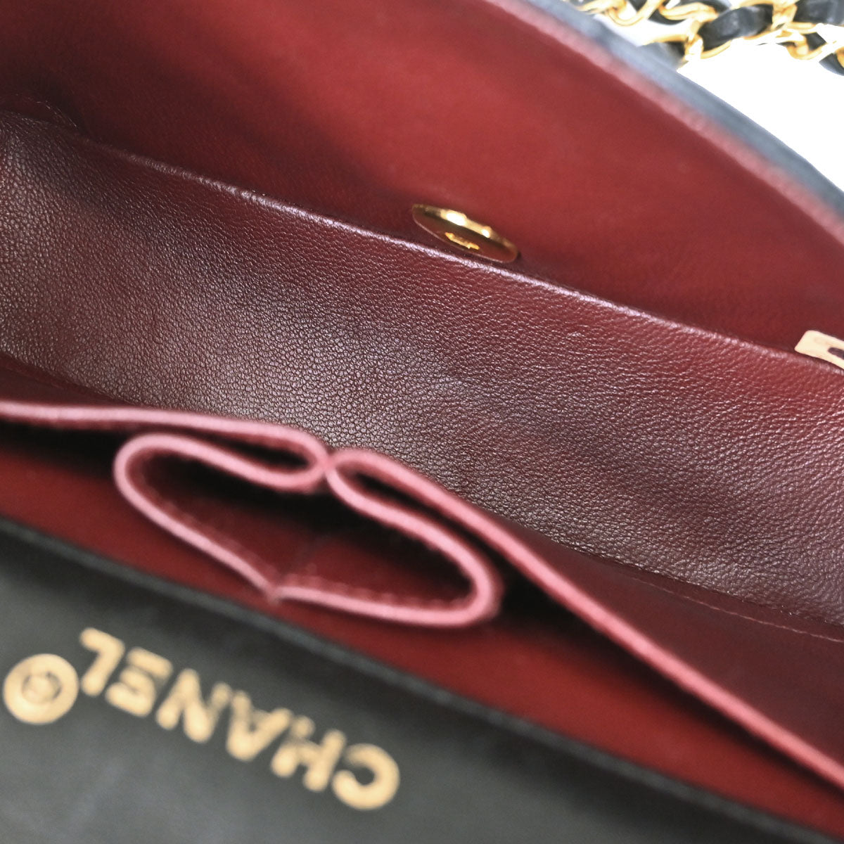 Chanel 1989-1991 Black Lambskin Turnlock Mini Full Flap Shoulder Bag