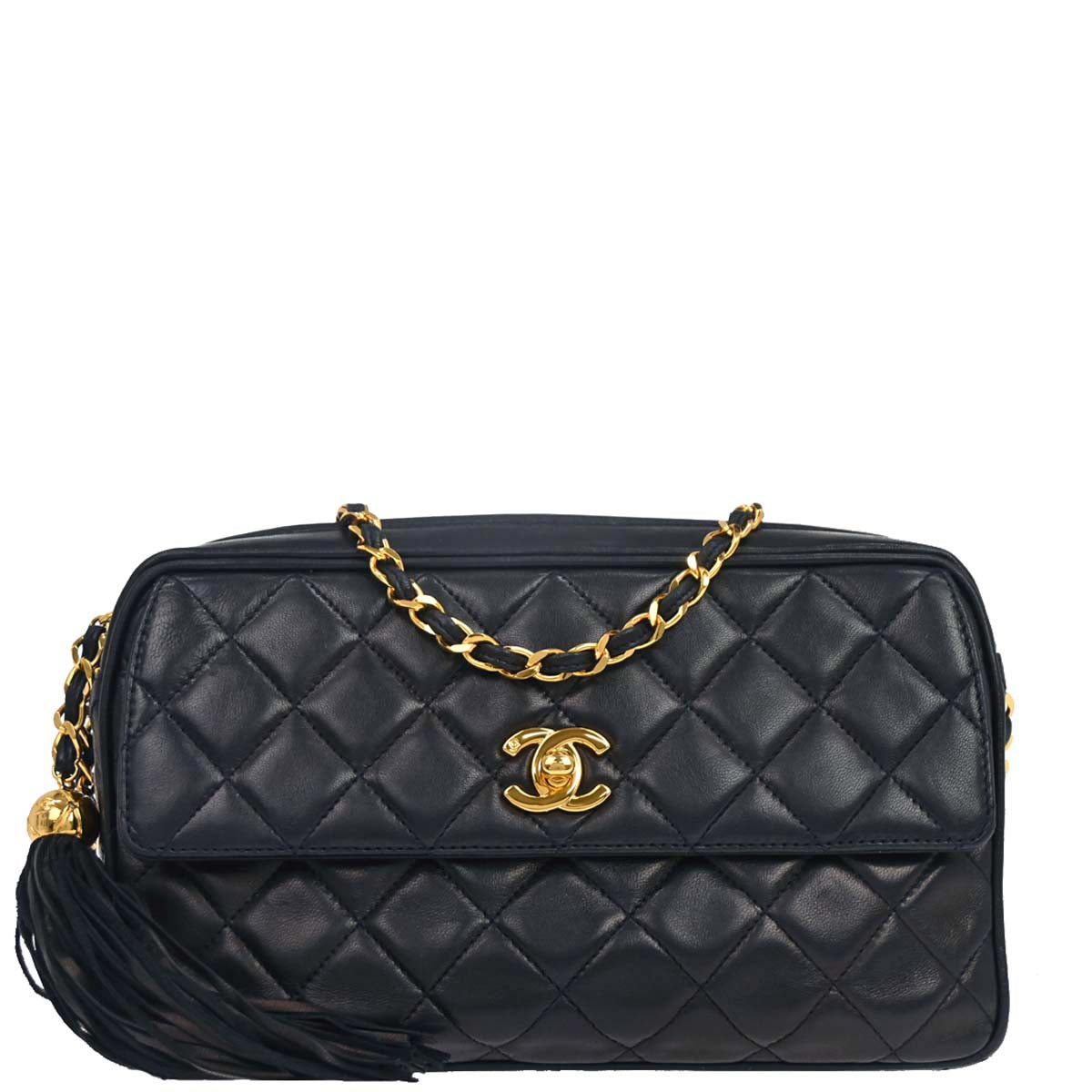 Chanel 1994-1996 Navy Lambskin Camera Bag Small