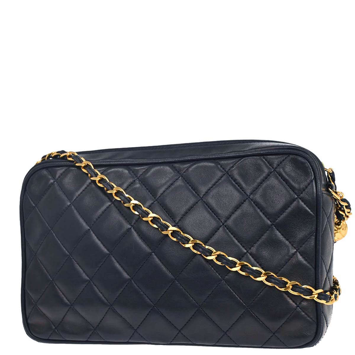 Chanel 1994-1996 Navy Lambskin Camera Bag Small