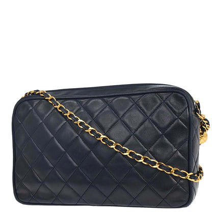 Chanel 1994-1996 Navy Lambskin Camera Bag Small