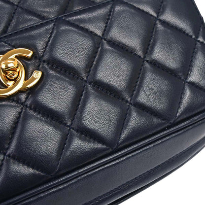 Chanel 1994-1996 Navy Lambskin Camera Bag Small