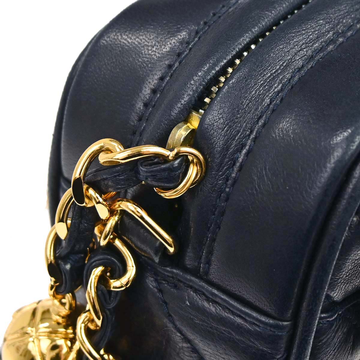 Chanel 1994-1996 Navy Lambskin Camera Bag Small
