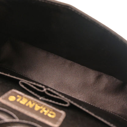 Chanel 1997-1999 Brown Canvas Small Classic Double Flap Shoulder Bag