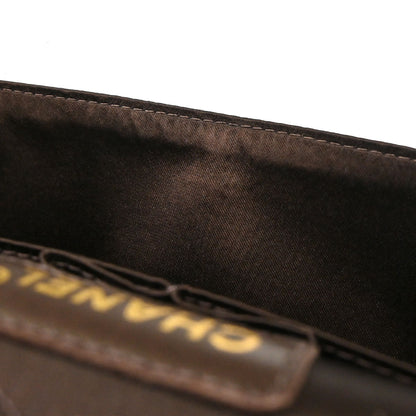 Chanel 1997-1999 Brown Canvas Small Classic Double Flap Shoulder Bag