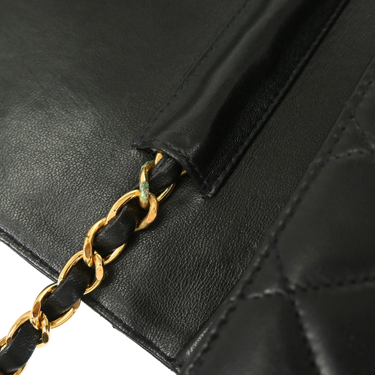 Chanel 1997-1999 Black Lambskin Pushlock Medium Half Flap Shoulder Bag