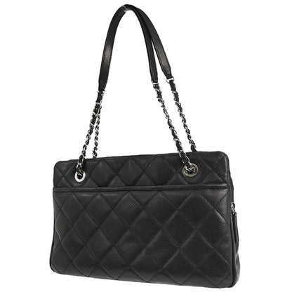 Chanel 2013-2014 Black Caviar Skin Timeless CC Chain Tote Bag