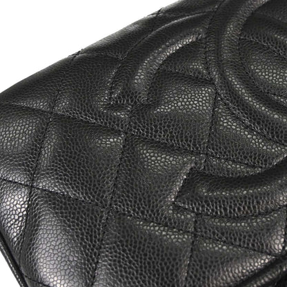 Chanel 2013-2014 Black Caviar Skin Timeless CC Chain Tote Bag