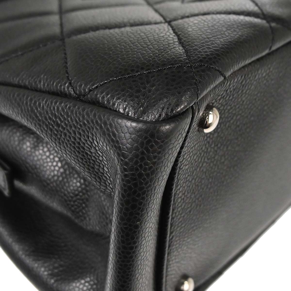 Chanel 2013-2014 Black Caviar Skin Timeless CC Chain Tote Bag