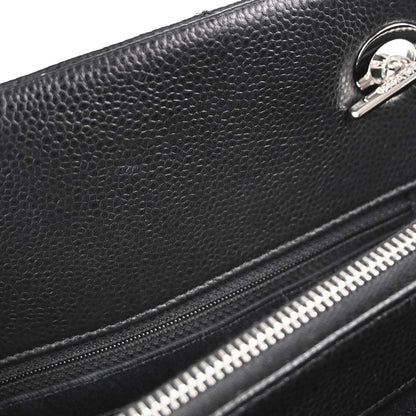 Chanel 2013-2014 Black Caviar Skin Timeless CC Chain Tote Bag
