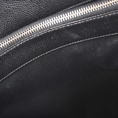 Chanel 2013-2014 Black Caviar Skin Timeless CC Chain Tote Bag