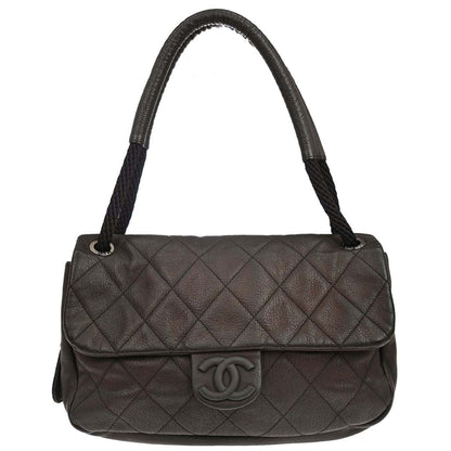 Chanel 2009-2010 Brown Calfskin Yacht Jumbo Handbag