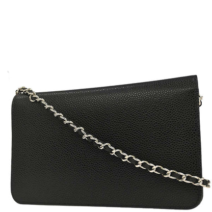 Chanel 2014-2015 Black Caviar Skin Timeless WOC Wallet on Chain Shoulder Bag