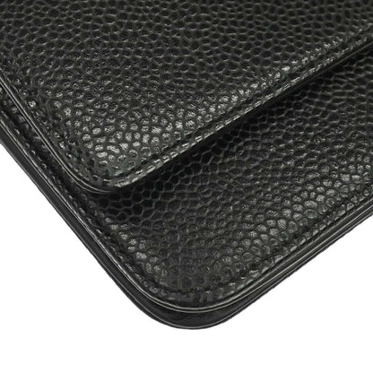 Chanel 2014-2015 Black Caviar Skin Timeless WOC Wallet on Chain Shoulder Bag