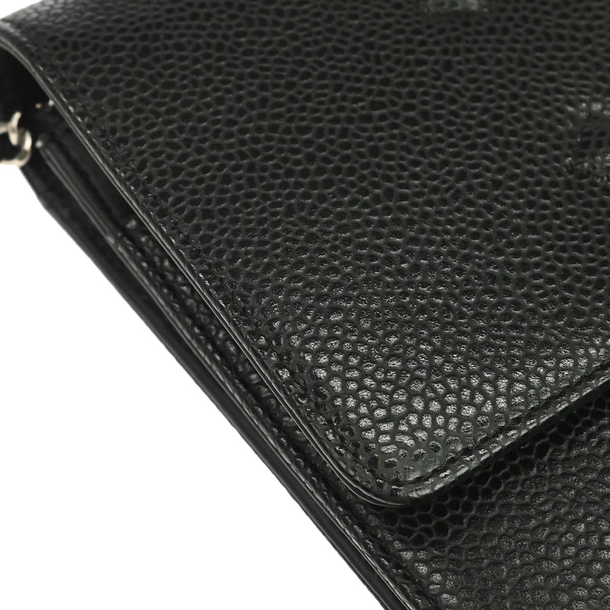 Chanel 2014-2015 Black Caviar Skin Timeless WOC Wallet on Chain Shoulder Bag