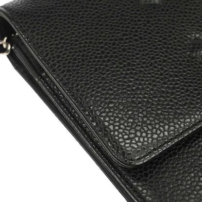 Chanel 2014-2015 Black Caviar Skin Timeless WOC Wallet on Chain Shoulder Bag