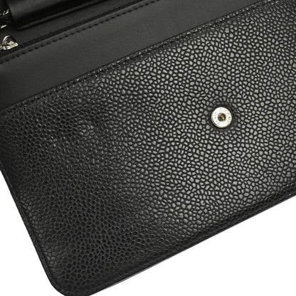 Chanel 2014-2015 Black Caviar Skin Timeless WOC Wallet on Chain Shoulder Bag