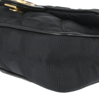 Chanel 2005-2006 Black Nylon Jacquard Travel Mini Classic Single Flap Handbag