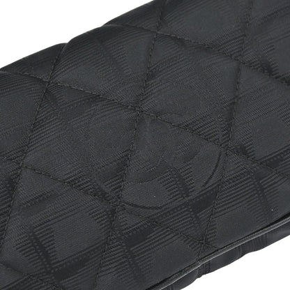 Chanel 2005-2006 Black Nylon Jacquard Travel Mini Classic Single Flap Handbag