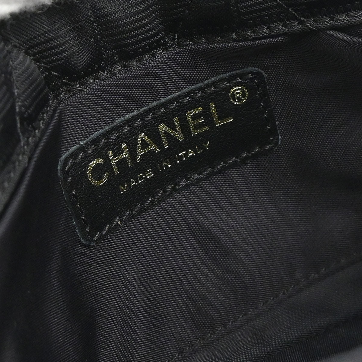 Chanel 2005-2006 Black Nylon Jacquard Travel Mini Classic Single Flap Handbag